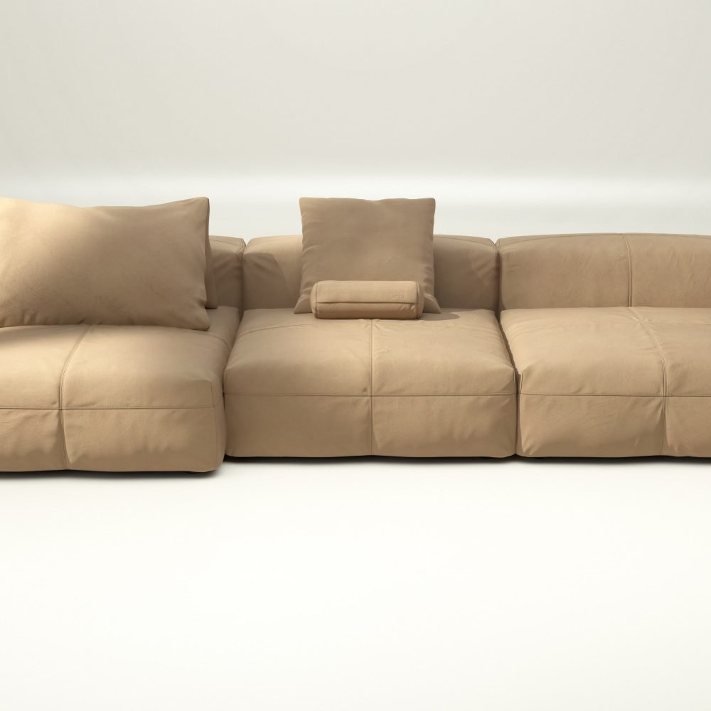 vetsak | Sofa Set 04 - leather - beige | Modular Sofa | 5 Seater | Big Sofa