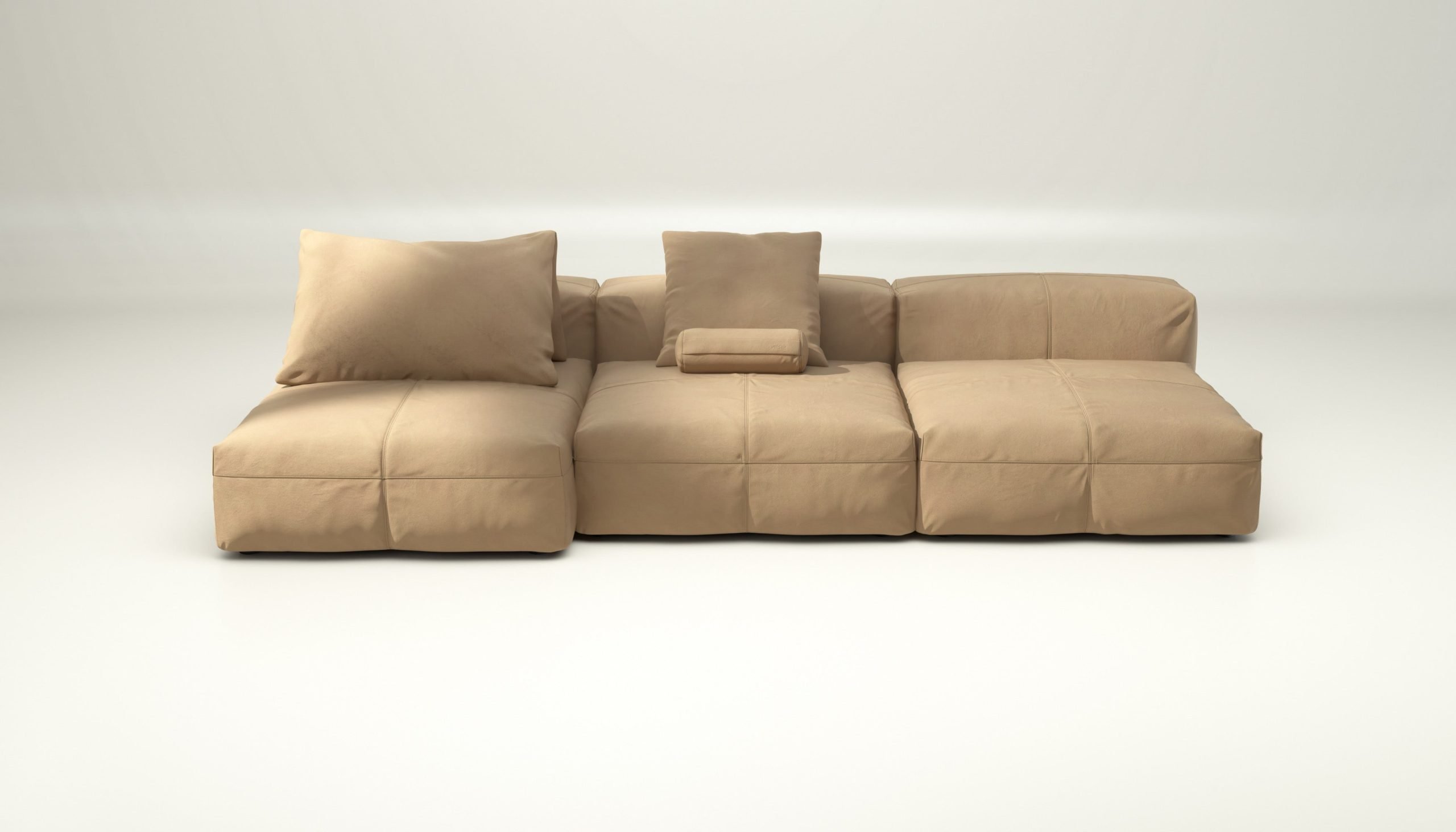 vetsak | Sofa Set 04 - leather - beige | Modular Sofa | 5 Seater | Big Sofa