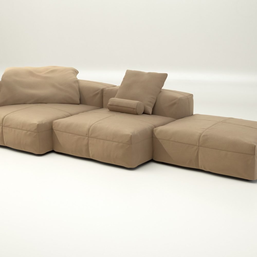 vetsak | Sofa Set 04 - leather - beige | Modular Sofa | 5 Seater | Big Sofa