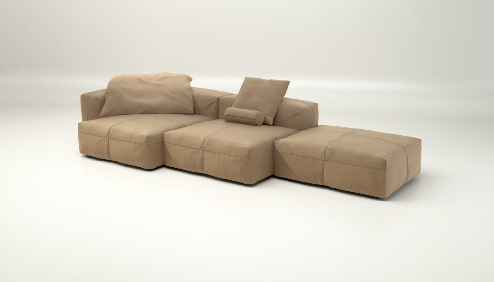 vetsak | Sofa Set 04 - leather - beige | Modular Sofa | 5 Seater | Big Sofa