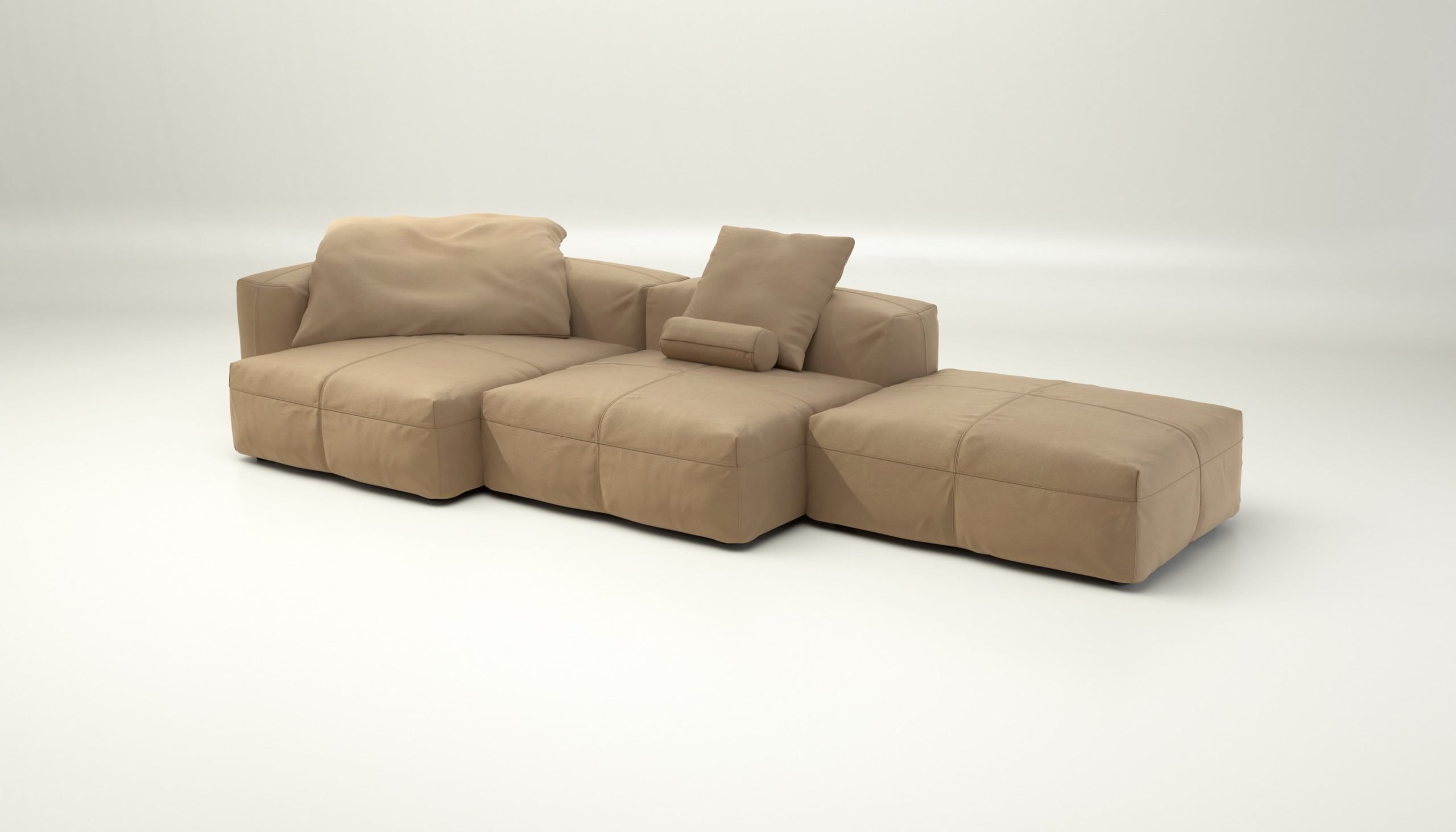 vetsak | Sofa Set 04 - leather - beige | Modular Sofa | 5 Seater | Big Sofa