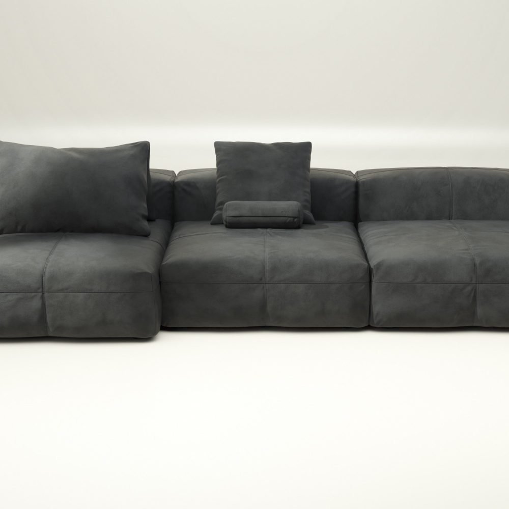 vetsak | Sofa Set 04 - leather - dark grey | Modular Sofa | 5 Seater | Big Sofa