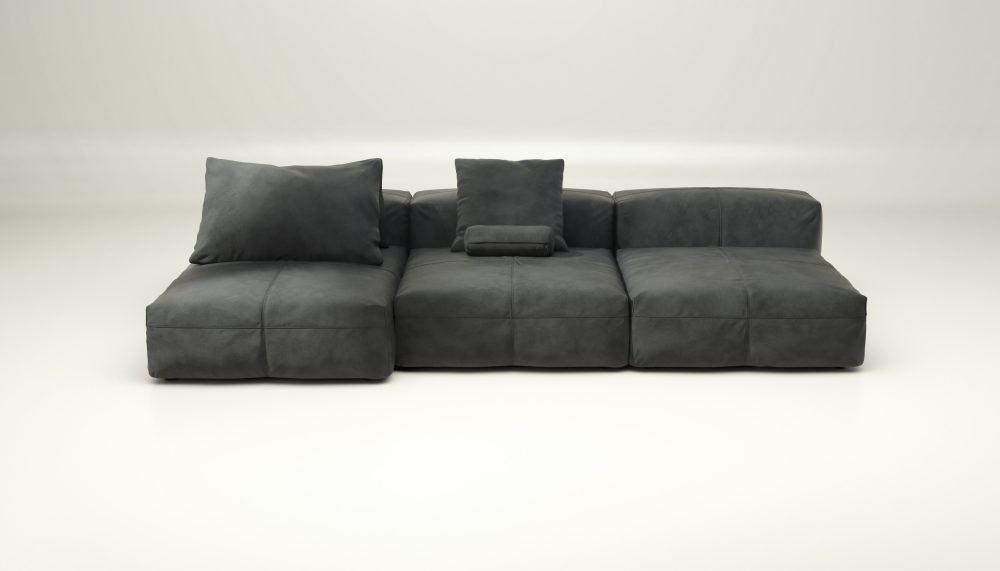 vetsak | Sofa Set 04 - leather - dark grey | Modular Sofa | 5 Seater | Big Sofa