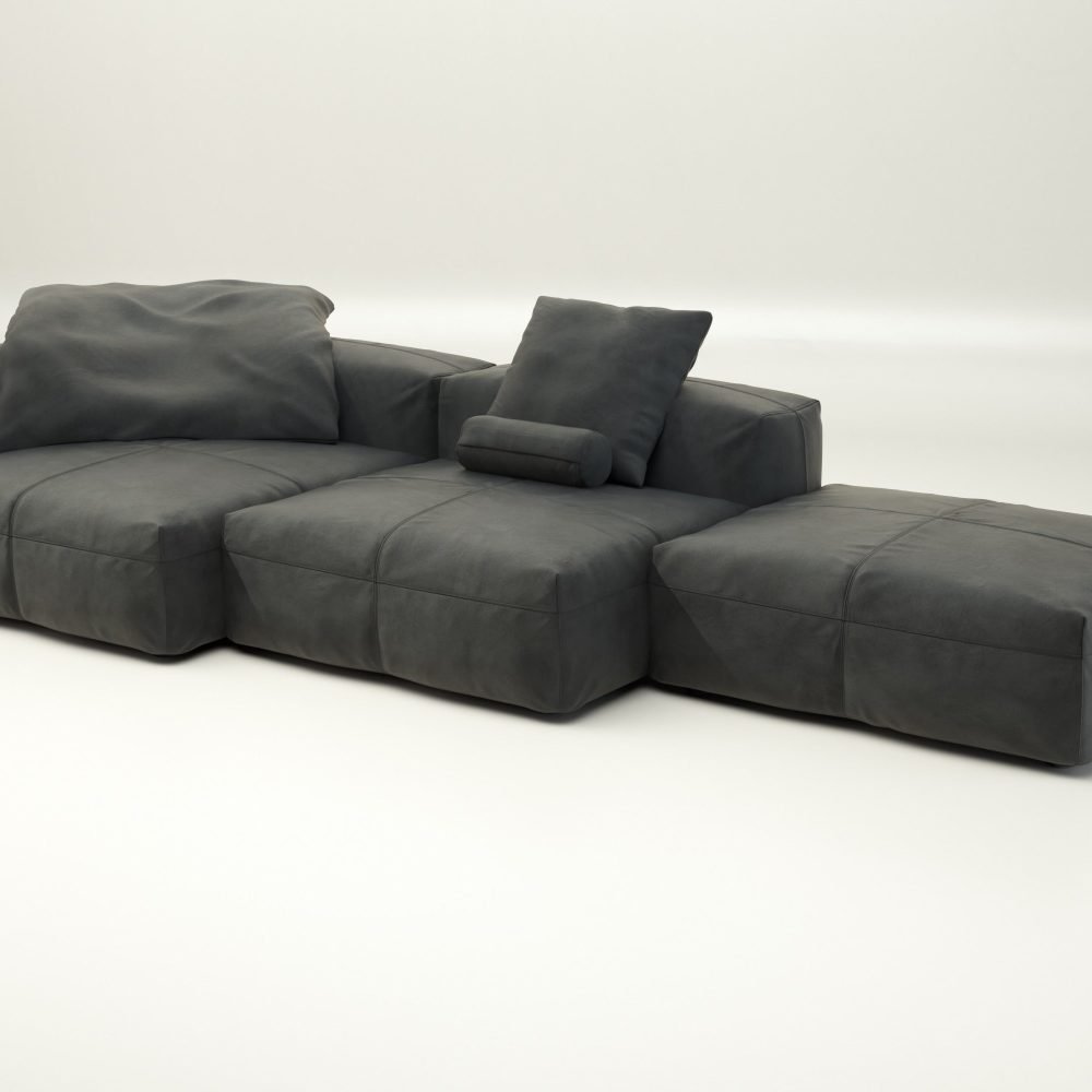 vetsak | Sofa Set 04 - leather - dark grey | Modular Sofa | 5 Seater | Big Sofa