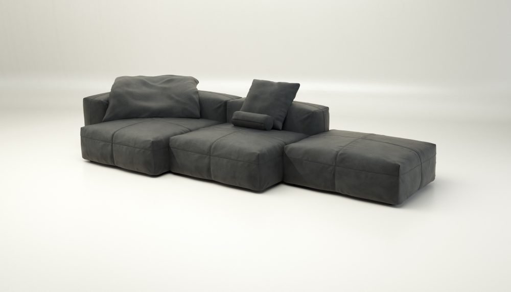 vetsak | Sofa Set 04 - leather - dark grey | Modular Sofa | 5 Seater | Big Sofa