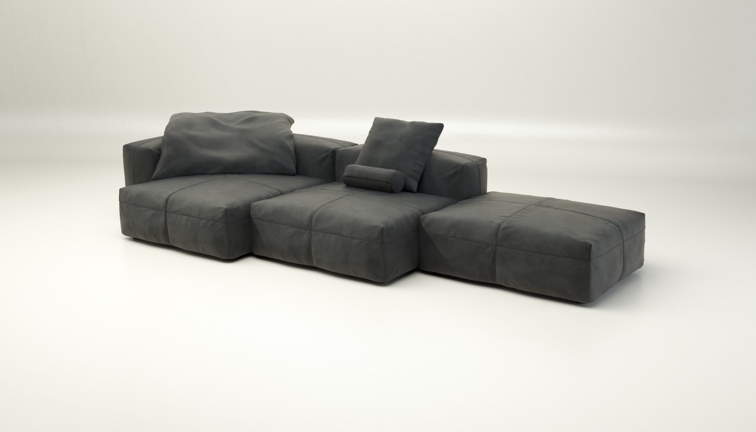 vetsak | Sofa Set 04 - leather - dark grey | Modular Sofa | 5 Seater | Big Sofa