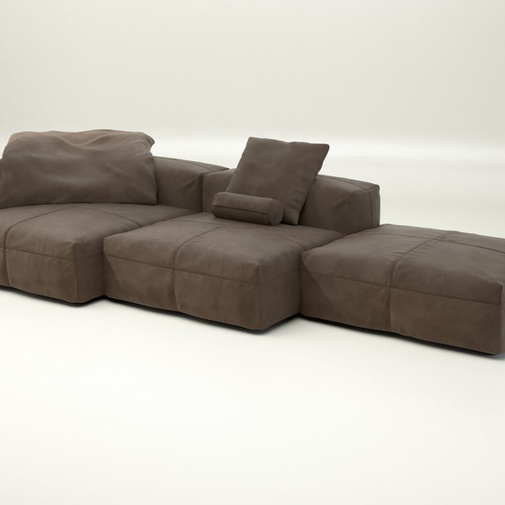 vetsak | Sofa Set 04 - leather - cacao | Modular Sofa | 5 Seater | Big Sofa