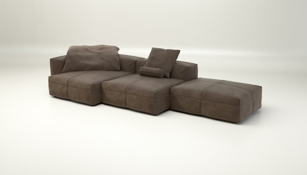 vetsak | Sofa Set 04 - leather - cacao | Modular Sofa | 5 Seater | Big Sofa