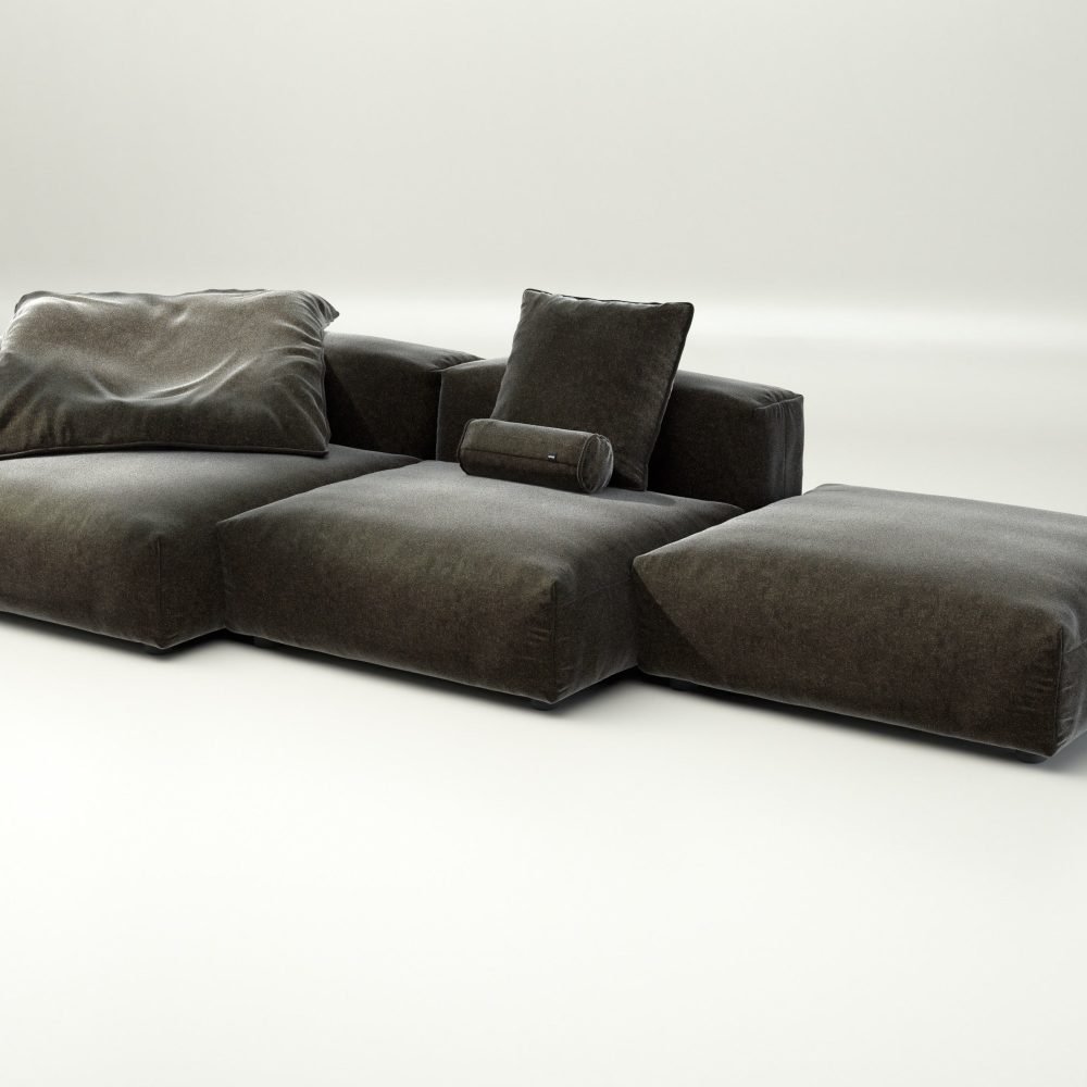 vetsak | Sofa Set 04 - suave - anthracite | Modular Sofa | 5 Seater | Big Sofa