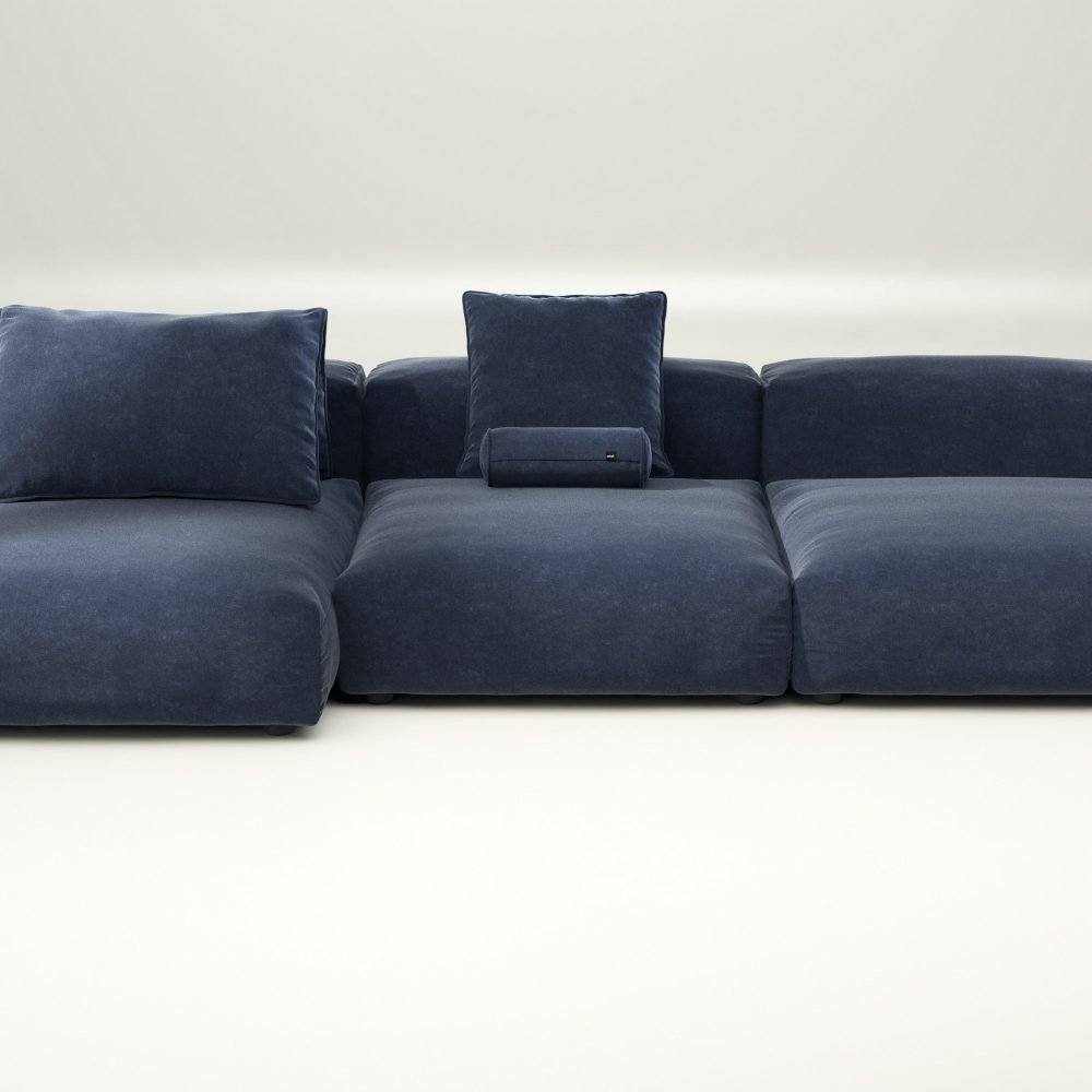 vetsak | Sofa Set 04 - suave - navy | Modular Sofa | 5 Seater | Big Sofa