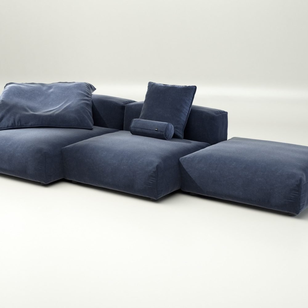 vetsak | Sofa Set 04 - suave - navy | Modular Sofa | 5 Seater | Big Sofa