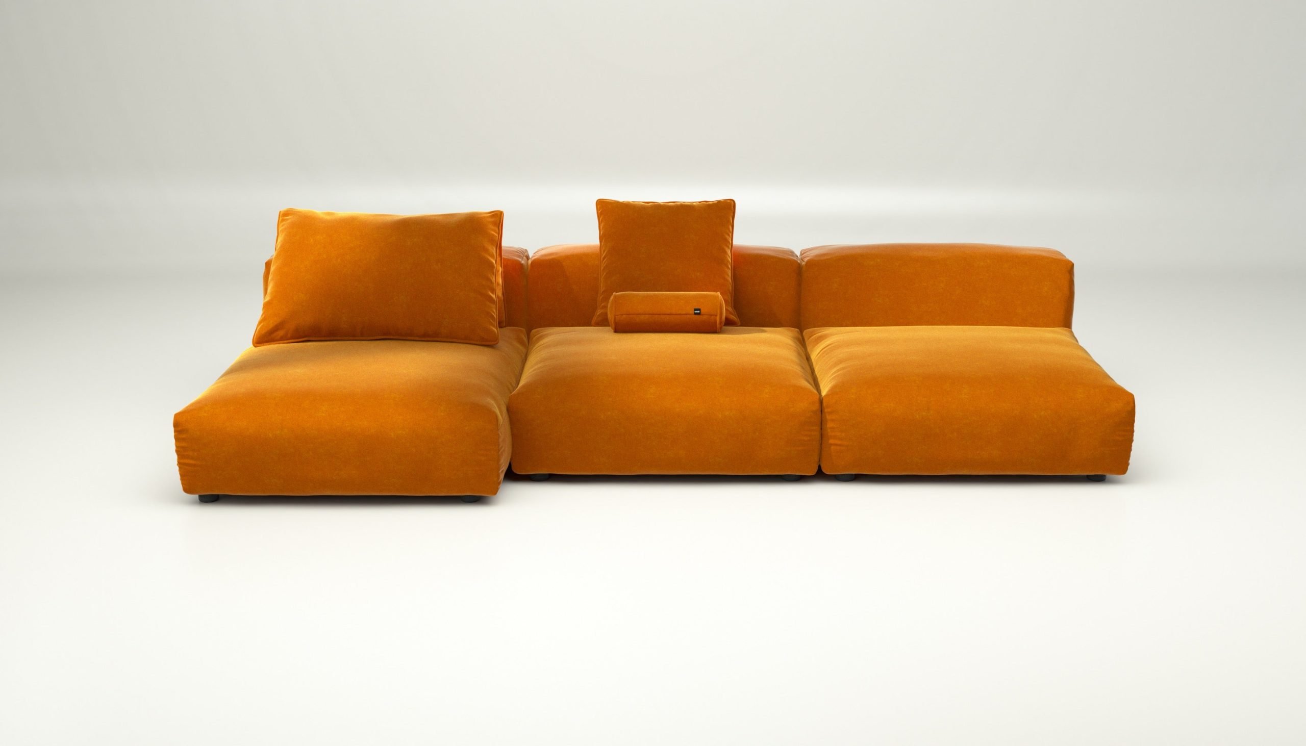 vetsak | Sofa Set 04 - suave - orange blaze | Modular Sofa | 5 Seater | Big Sofa