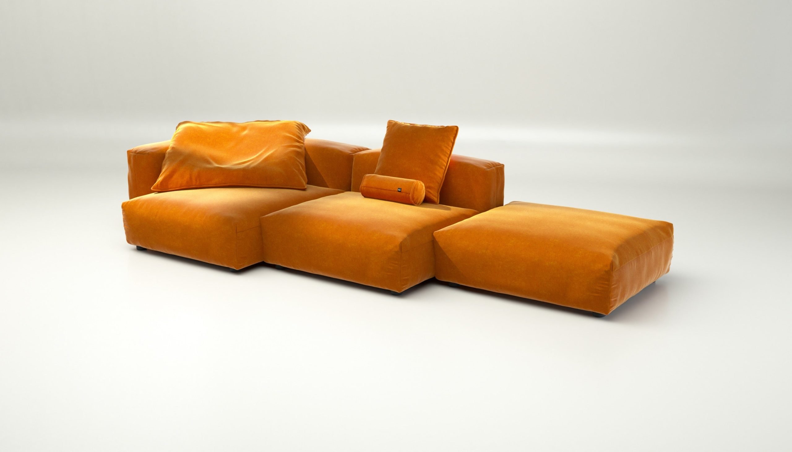 vetsak | Sofa Set 04 - suave - orange blaze | Modular Sofa | 5 Seater | Big Sofa