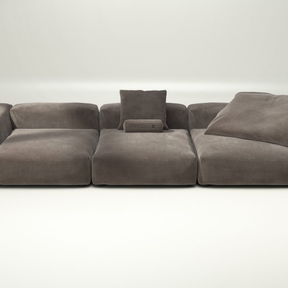 vetsak | Sofa Set 05 - cord velour - mocha | Modular Sofa | 5 Seater | Big Sofa | Corner Sofa
