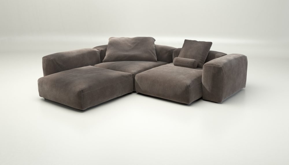 vetsak | Sofa Set 05 - cord velour - mocha | Modular Sofa | 5 Seater | Big Sofa | Corner Sofa