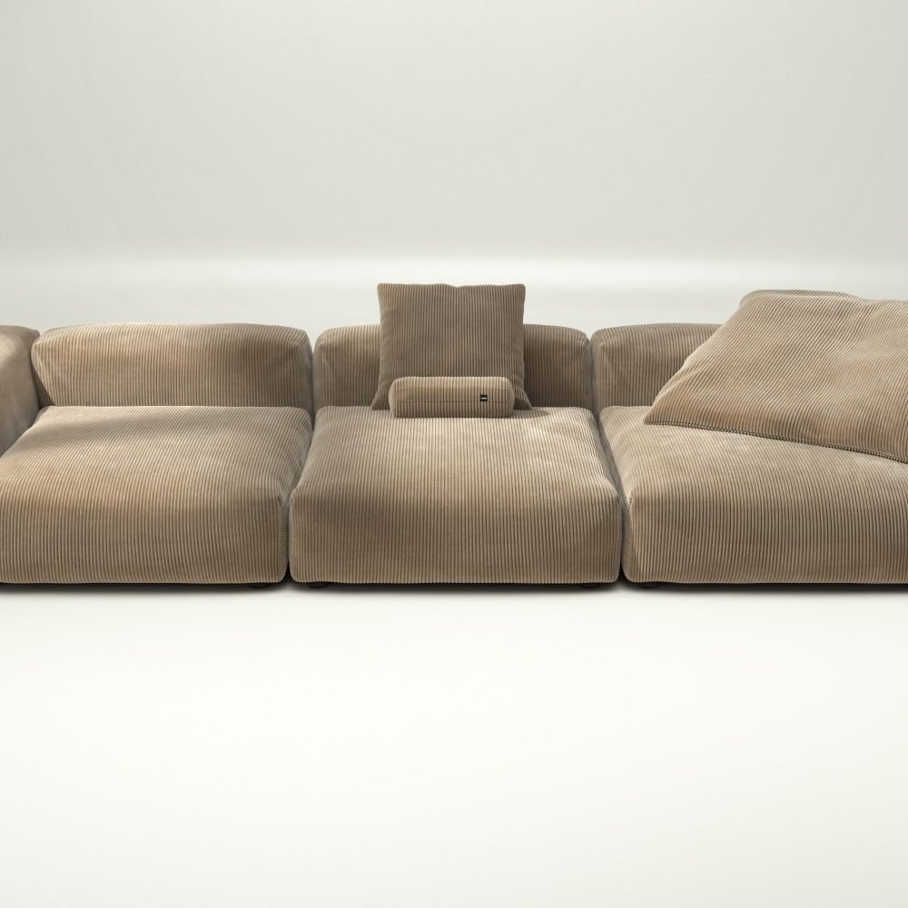 vetsak | Sofa Set 05 - cord velour - sand | Modular Sofa | 5 Seater | Big Sofa | Corner Sofa