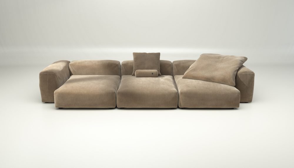 vetsak | Sofa Set 05 - cord velour - sand | Modular Sofa | 5 Seater | Big Sofa | Corner Sofa