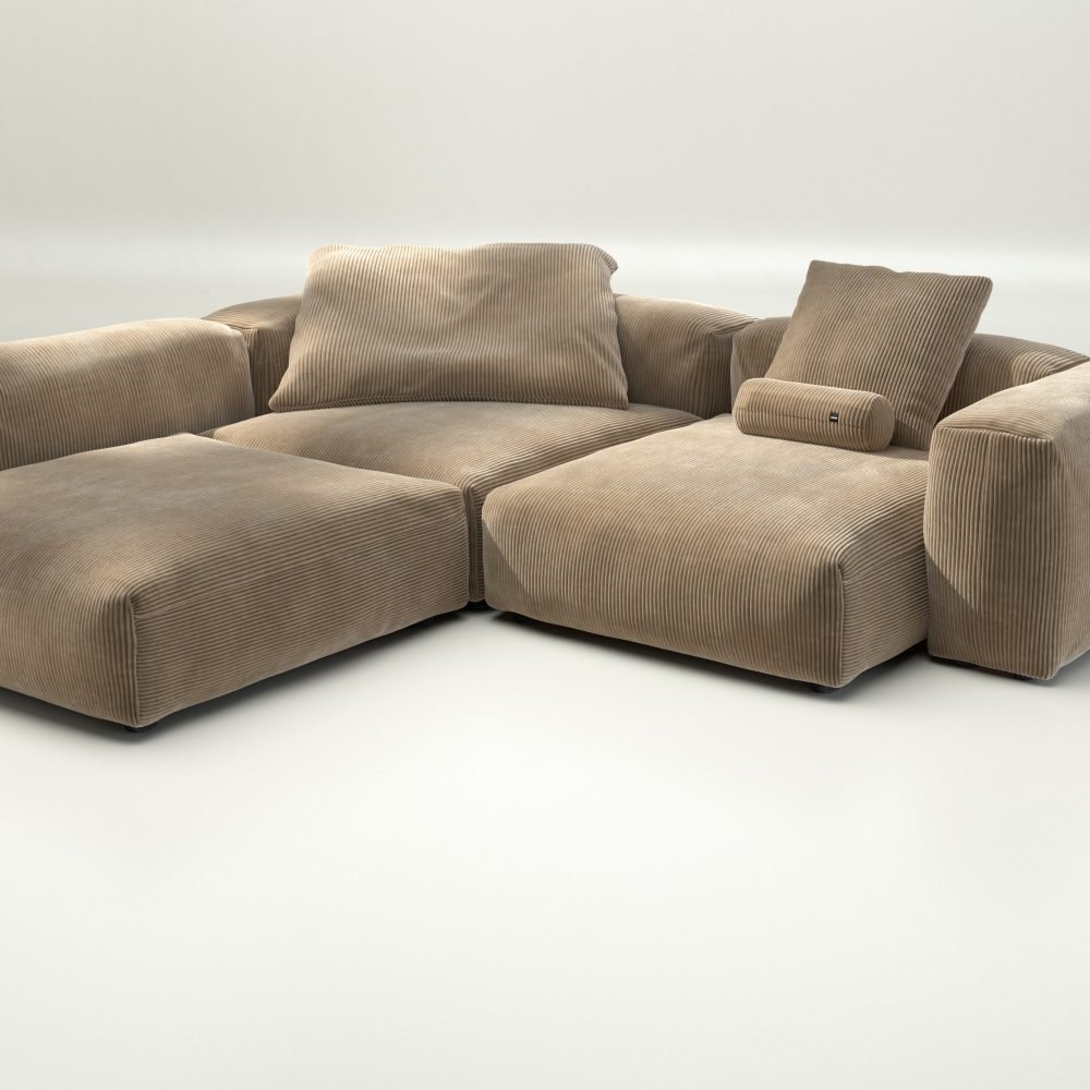 vetsak | Sofa Set 05 - cord velour - sand | Modular Sofa | 5 Seater | Big Sofa | Corner Sofa