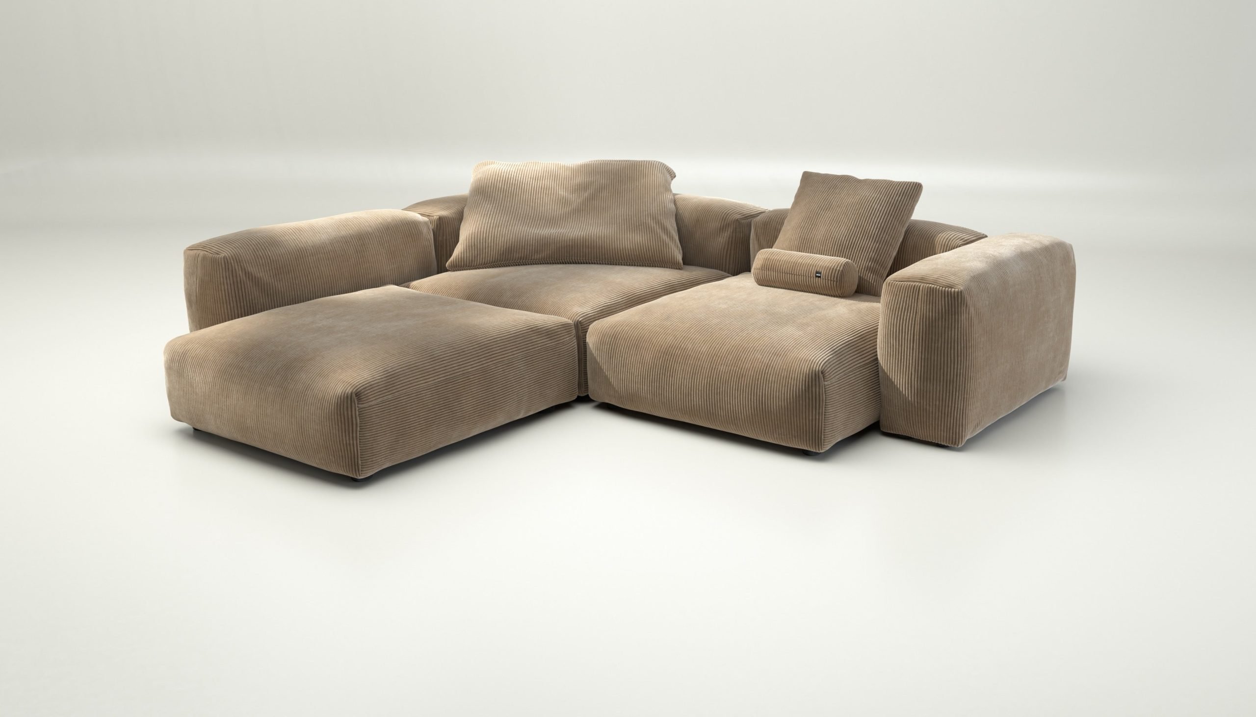 vetsak | Sofa Set 05 - cord velour - sand | Modular Sofa | 5 Seater | Big Sofa | Corner Sofa