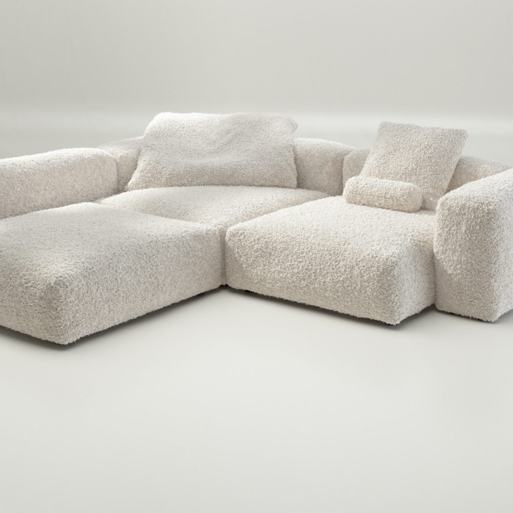 vetsak | Sofa Set 05 - doodle - creme | Modular Sofa | 5 Seater | Big Sofa | Corner Sofa