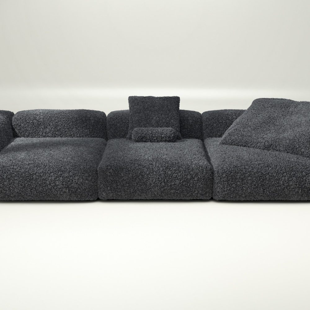 vetsak | Sofa Set 05 - doodle - dark grey | Modular Sofa | 5 Seater | Big Sofa | Corner Sofa