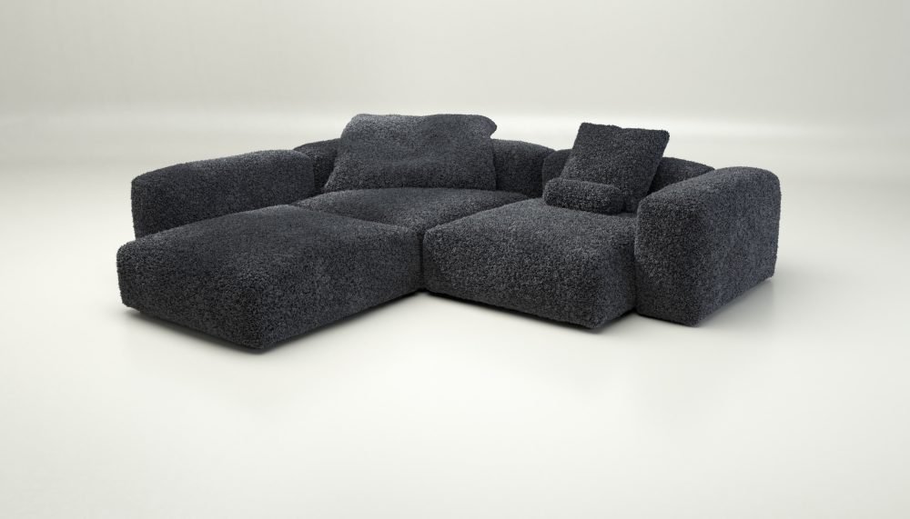 vetsak | Sofa Set 05 - doodle - dark grey | Modular Sofa | 5 Seater | Big Sofa | Corner Sofa