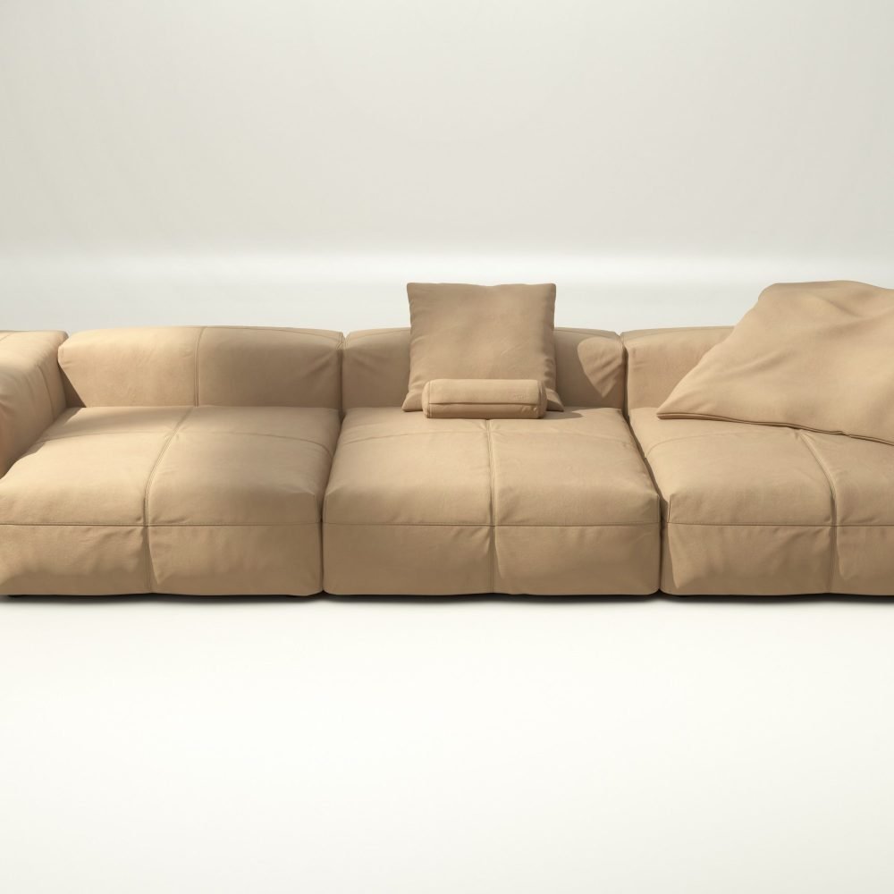 vetsak | Sofa Set 05 - leather - beige | Modular Sofa | 5 Seater | Big Sofa | Corner Sofa