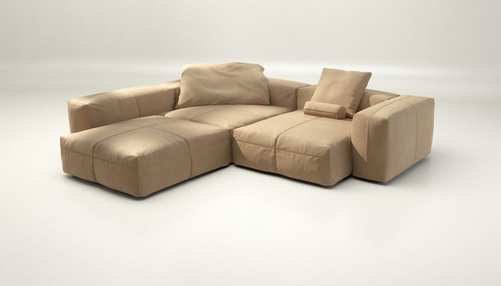 vetsak | Sofa Set 05 - leather - beige | Modular Sofa | 5 Seater | Big Sofa | Corner Sofa
