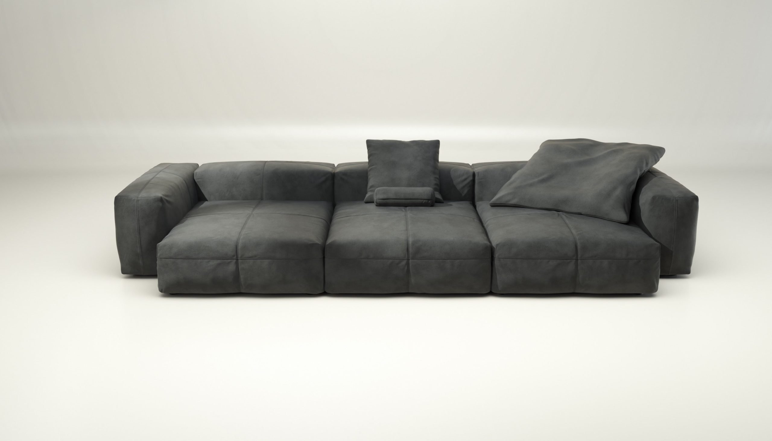 vetsak | Sofa Set 05 - leather - dark grey | Modular Sofa | 5 Seater | Big Sofa | Corner Sofa