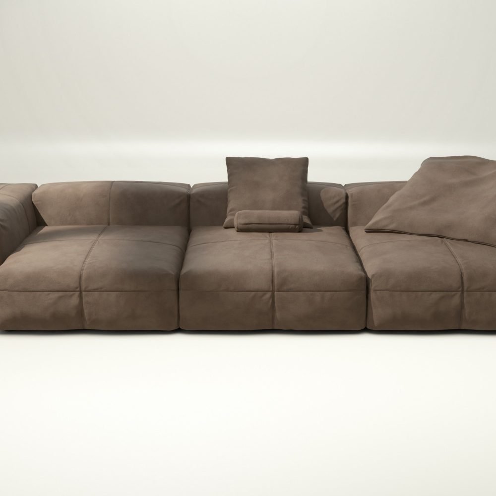 vetsak | Sofa Set 05 - leather - cacao | Modular Sofa | 5 Seater | Big Sofa | Corner Sofa