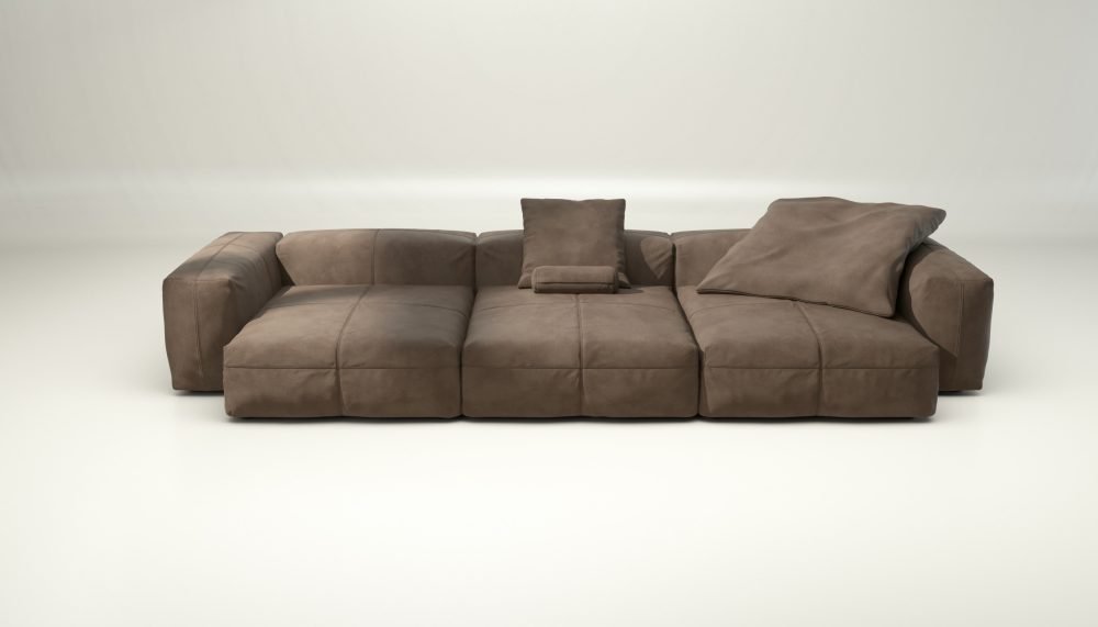vetsak | Sofa Set 05 - leather - cacao | Modular Sofa | 5 Seater | Big Sofa | Corner Sofa