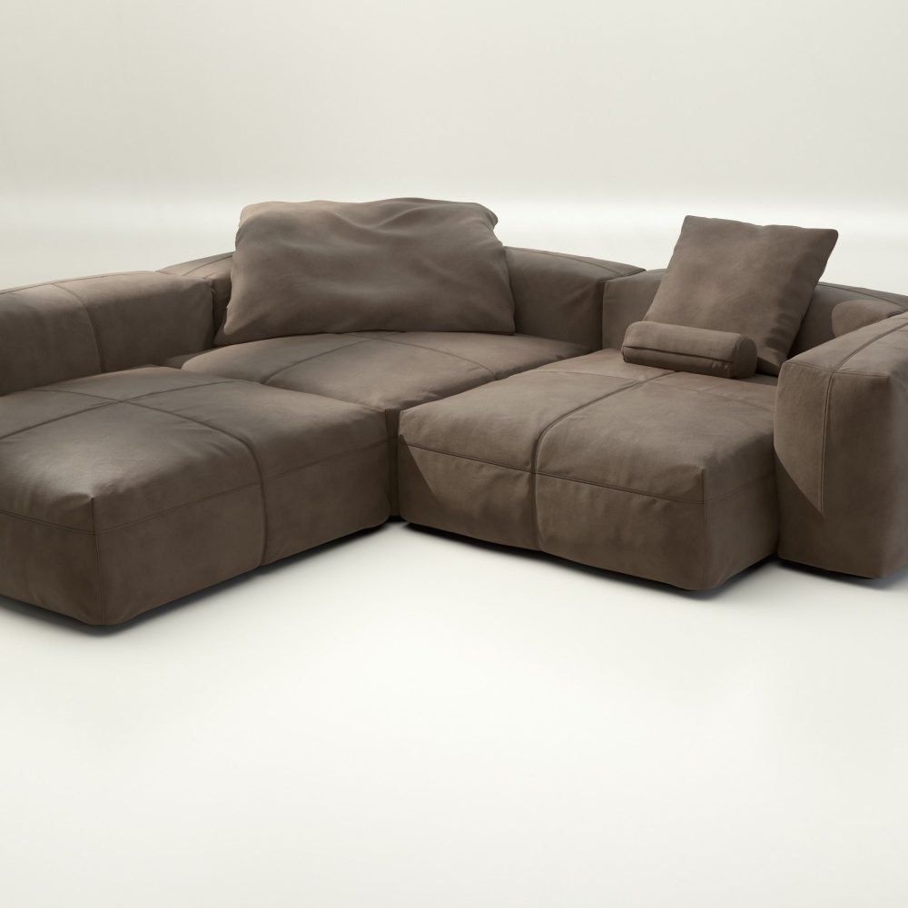 vetsak | Sofa Set 05 - leather - cacao | Modular Sofa | 5 Seater | Big Sofa | Corner Sofa