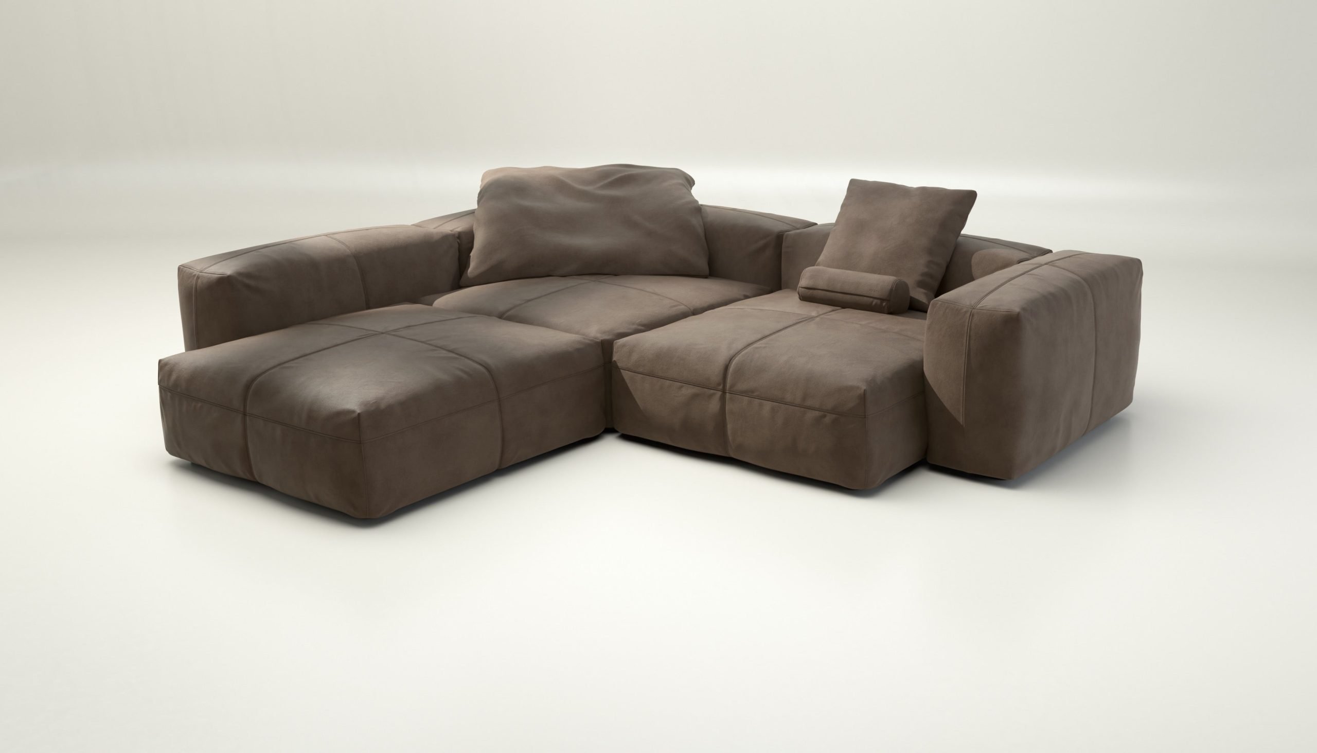 vetsak | Sofa Set 05 - leather - cacao | Modular Sofa | 5 Seater | Big Sofa | Corner Sofa