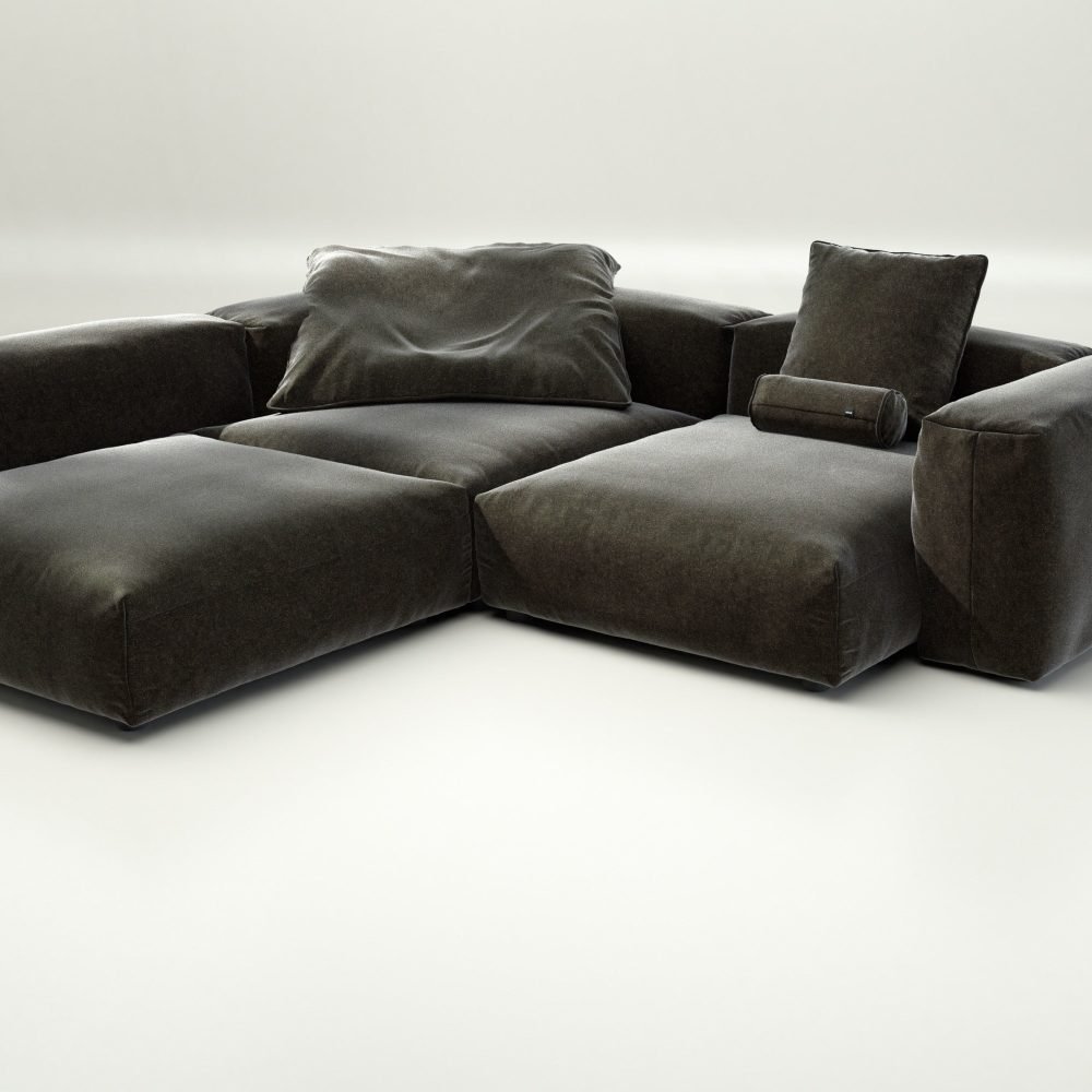 vetsak | Sofa Set 05 - suave - anthracite | Modular Sofa | 5 Seater | Big Sofa | Corner Sofa