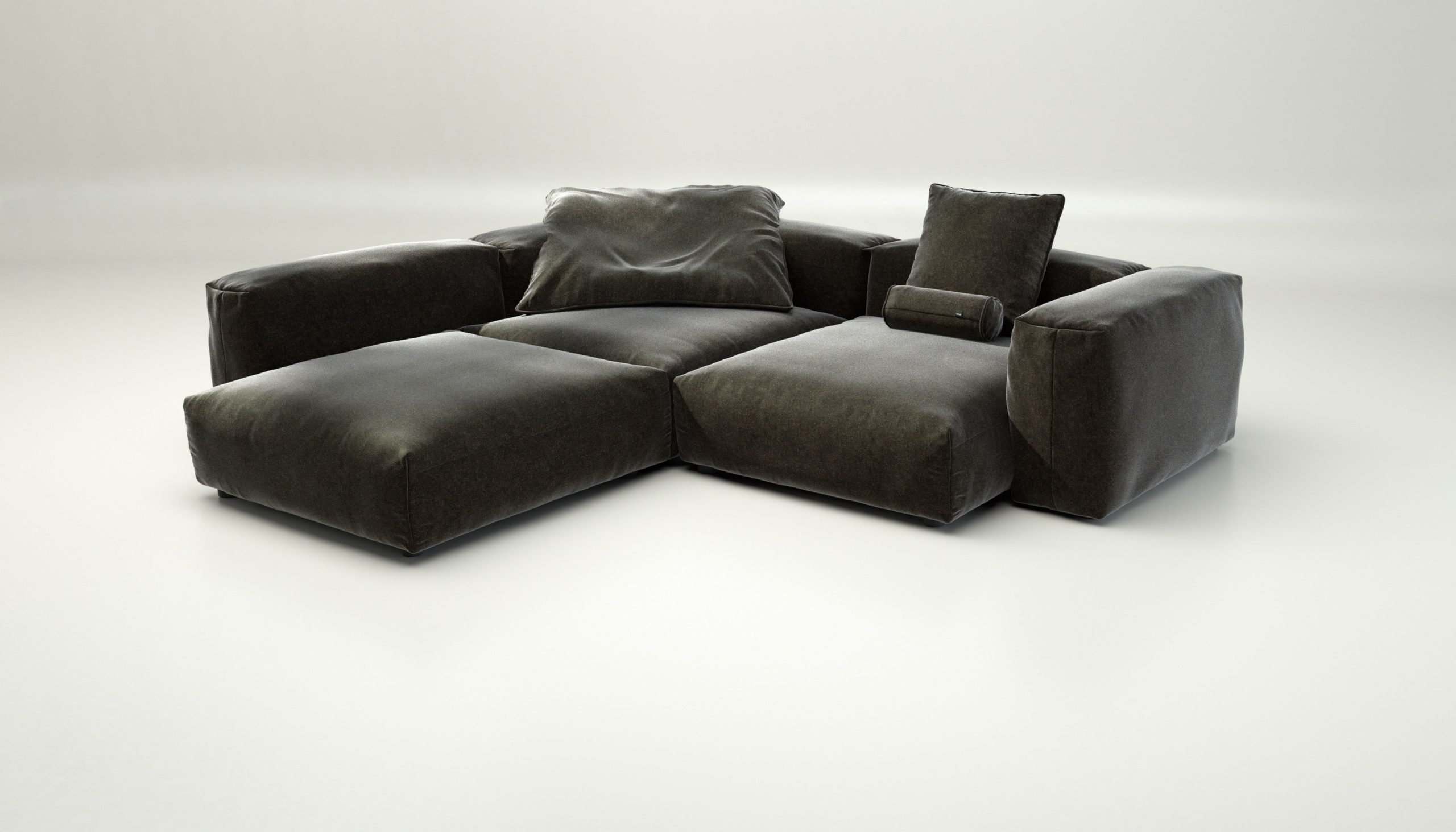 vetsak | Sofa Set 05 - suave - anthracite | Modular Sofa | 5 Seater | Big Sofa | Corner Sofa