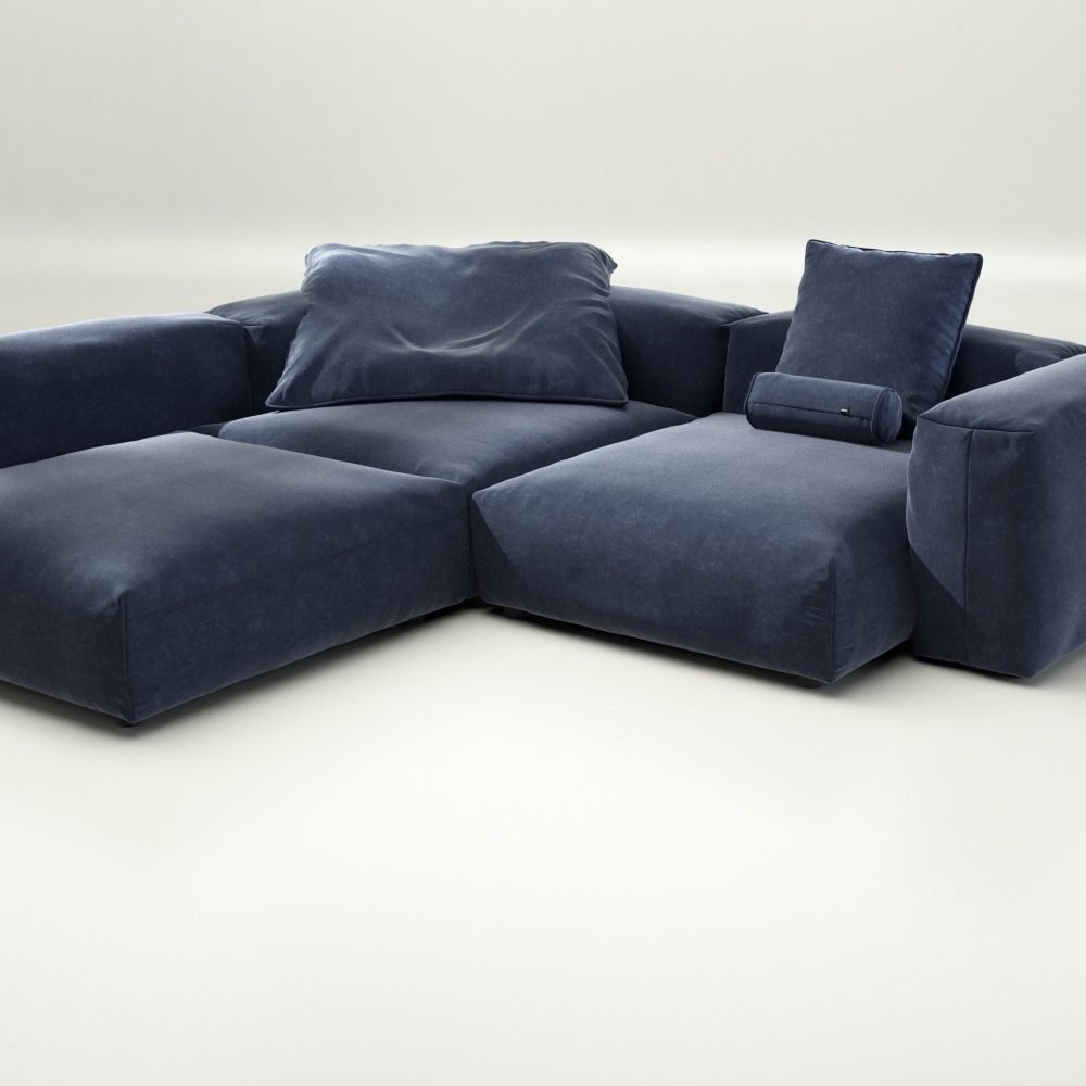 vetsak | Sofa Set 05 - suave - navy | Modular Sofa | 5 Seater | Big Sofa | Corner Sofa