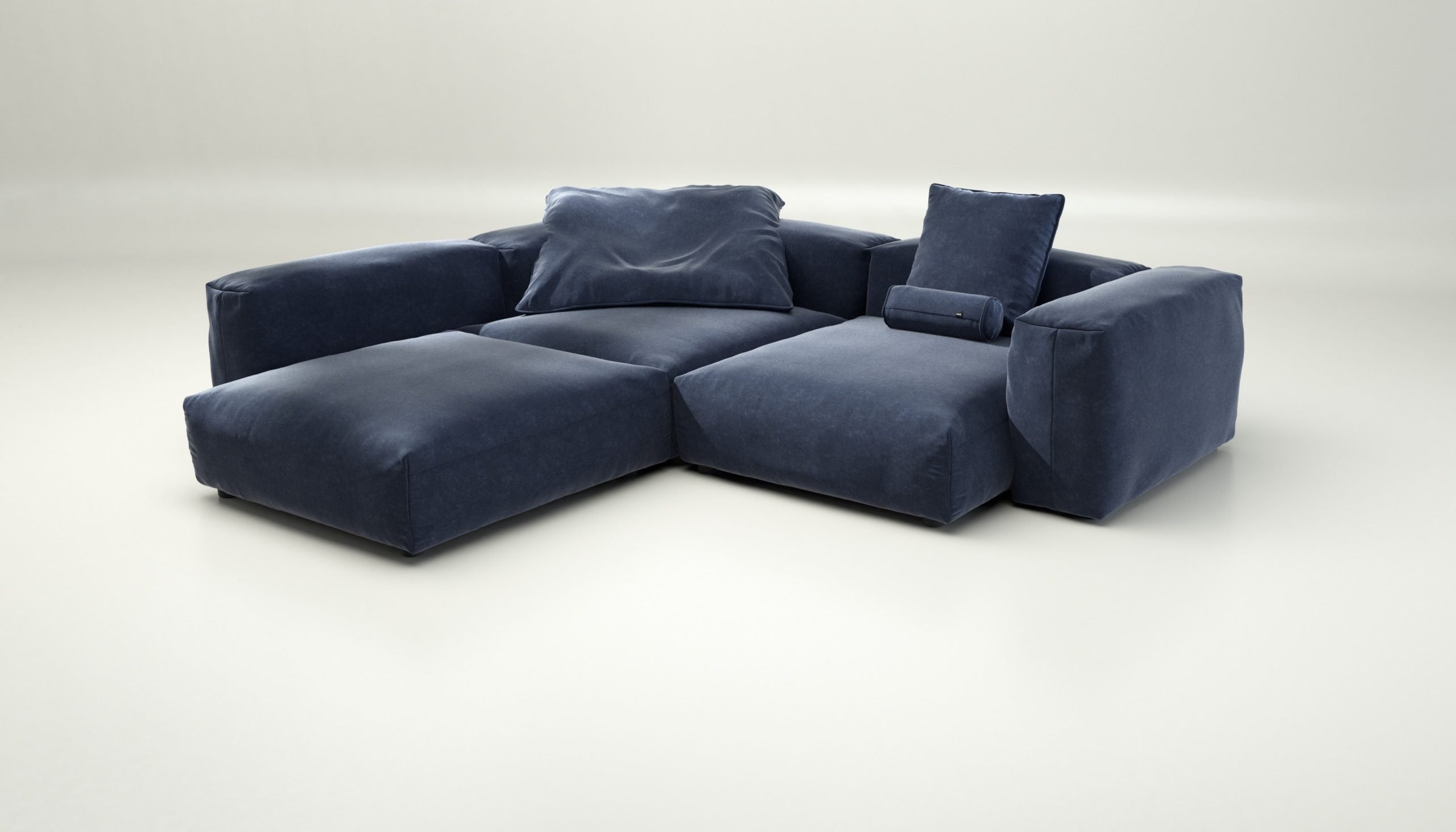 vetsak | Sofa Set 05 - suave - navy | Modular Sofa | 5 Seater | Big Sofa | Corner Sofa