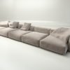 vetsak | Sofa Set 06 - cord velour - platinum | Modular Sofa | 6.5 Seater | Big Sofa | U-Shape | Corner Sofa