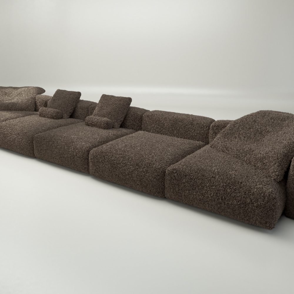 vetsak | Sofa Set 06 - doodle - cacao | Modular Sofa | 6.5 Seater | Big Sofa | U-Shape | Corner Sofa
