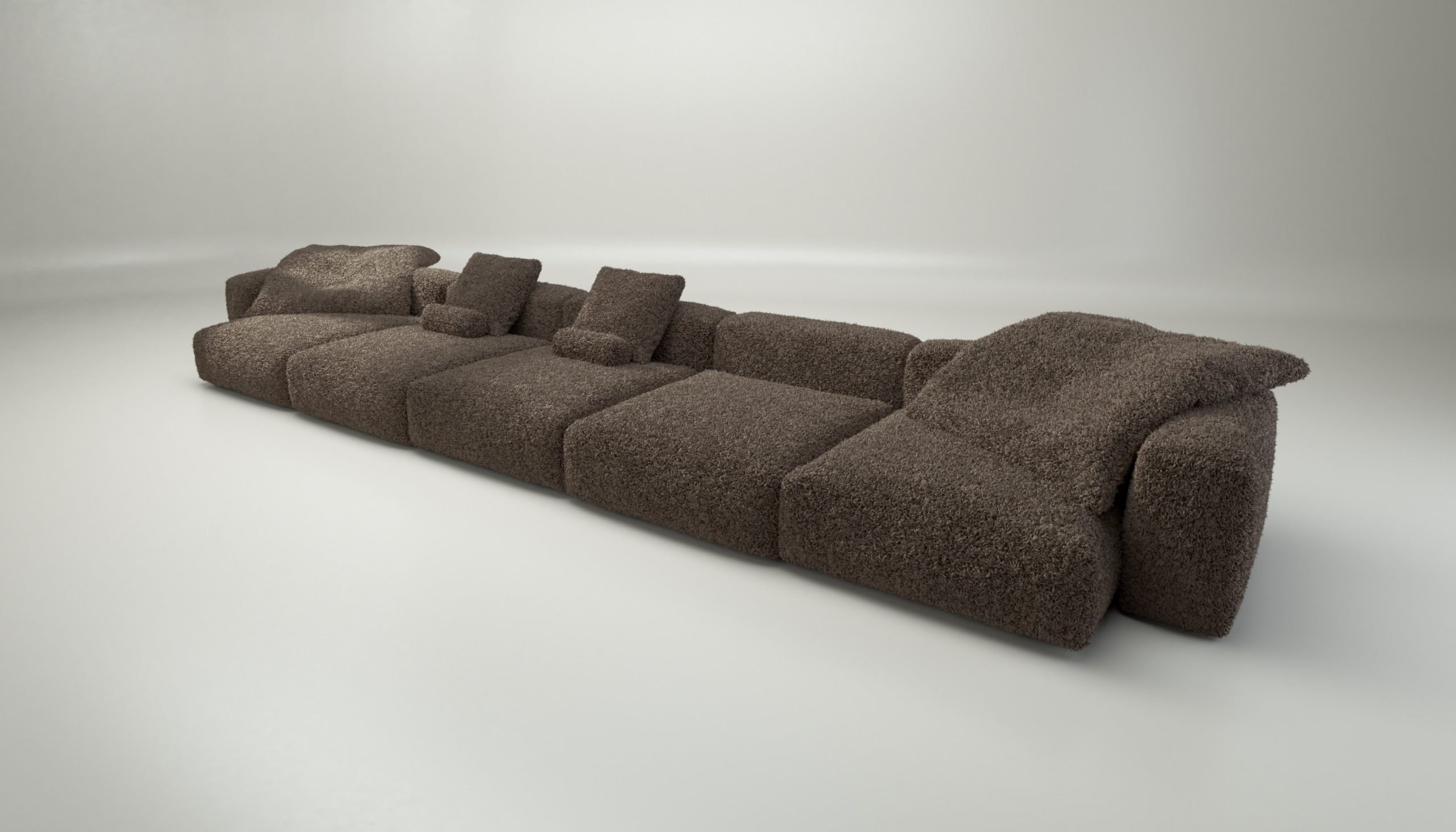 vetsak | Sofa Set 06 - doodle - cacao | Modular Sofa | 6.5 Seater | Big Sofa | U-Shape | Corner Sofa