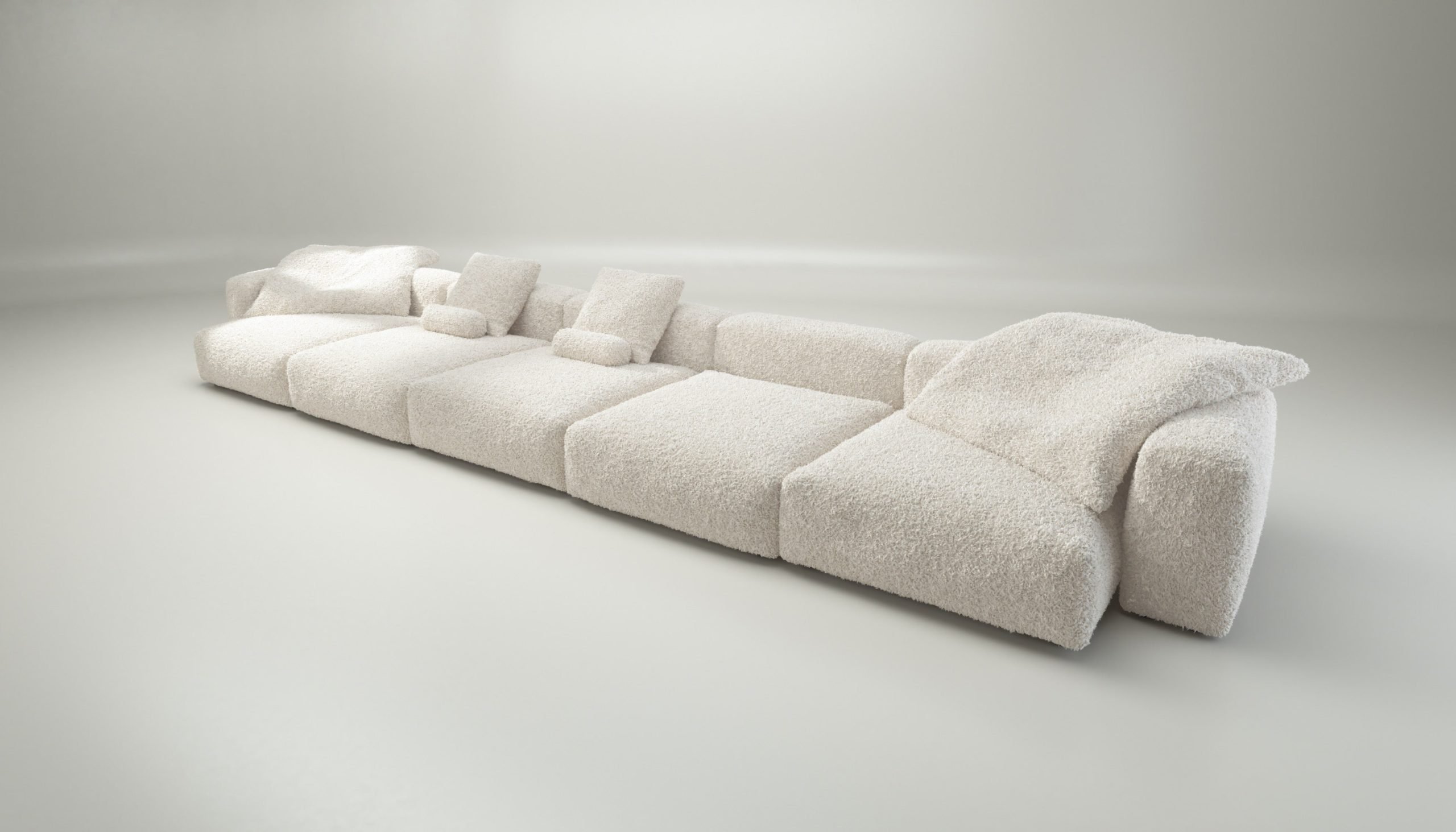 vetsak | Sofa Set 06 - doodle - creme | Modular Sofa | 6.5 Seater | Big Sofa | U-Shape | Corner Sofa