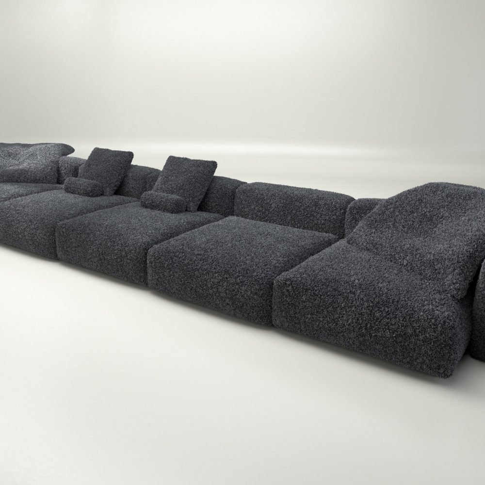 vetsak | Sofa Set 06 - doodle - dark grey | Modular Sofa | 6.5 Seater | Big Sofa | U-Shape | Corner Sofa