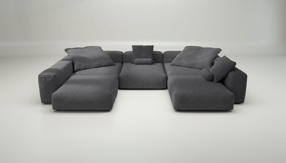 vetsak | Sofa Set 06 - loop loop - anthracite | Modular Sofa | 6.5 Seater | Big Sofa | U-Shape | Corner Sofa