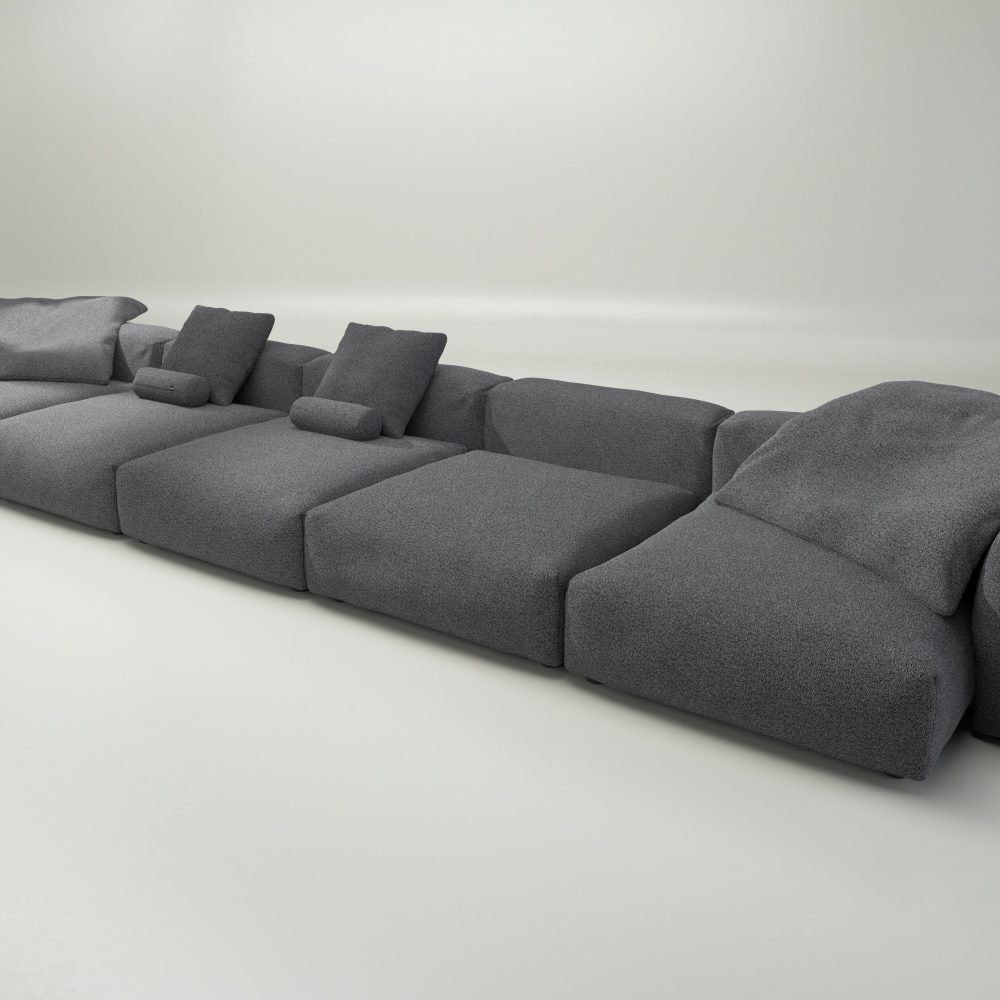 vetsak | Sofa Set 06 - loop loop - anthracite | Modular Sofa | 6.5 Seater | Big Sofa | U-Shape | Corner Sofa