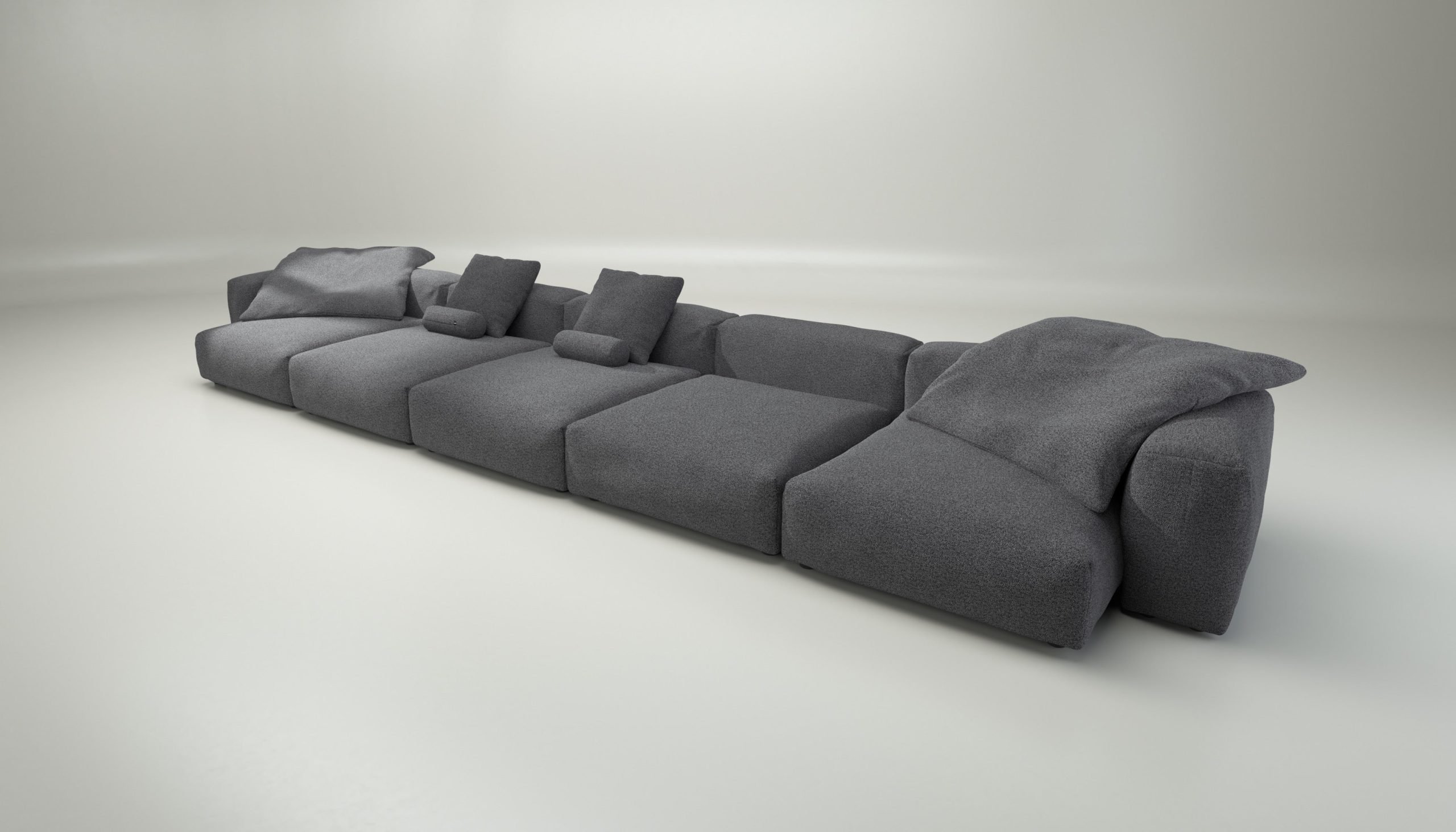 vetsak | Sofa Set 06 - loop loop - anthracite | Modular Sofa | 6.5 Seater | Big Sofa | U-Shape | Corner Sofa