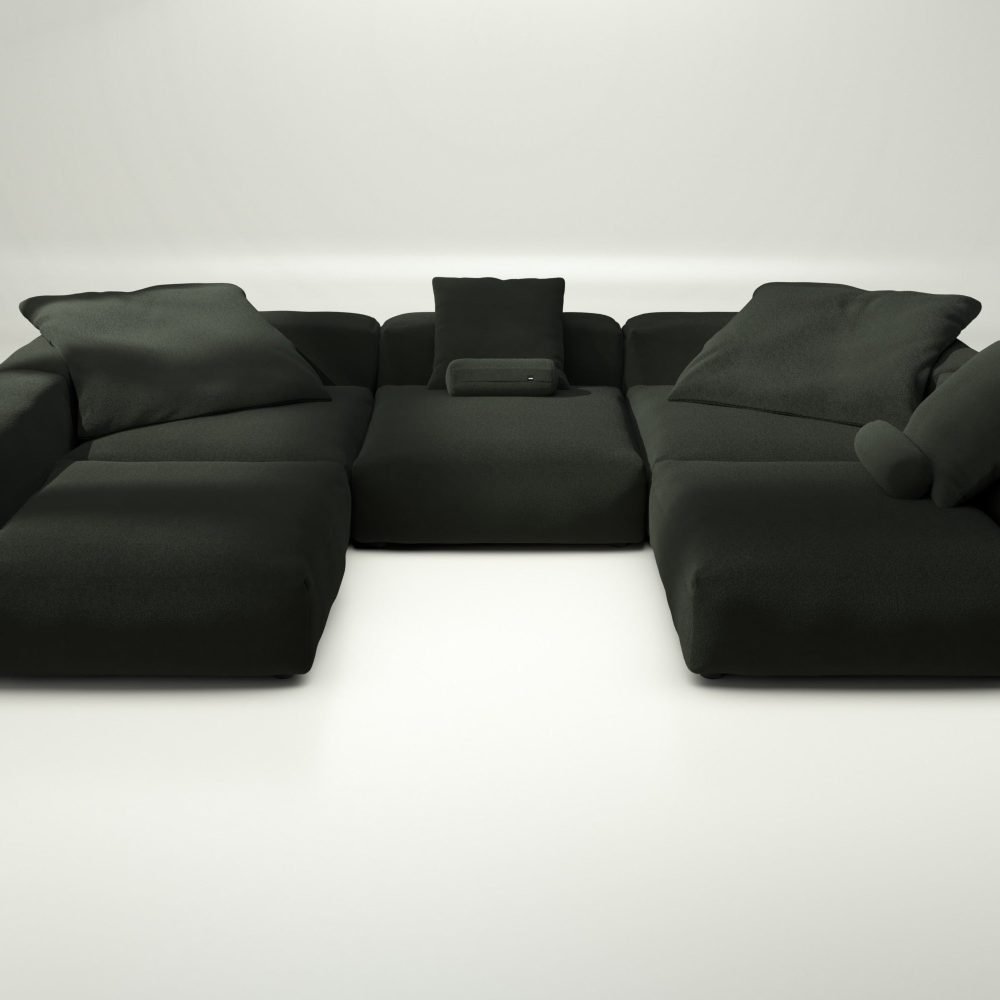 vetsak | Sofa Set 06 - loop loop - mousse | Modular Sofa | 6.5 Seater | Big Sofa | U-Shape | Corner Sofa