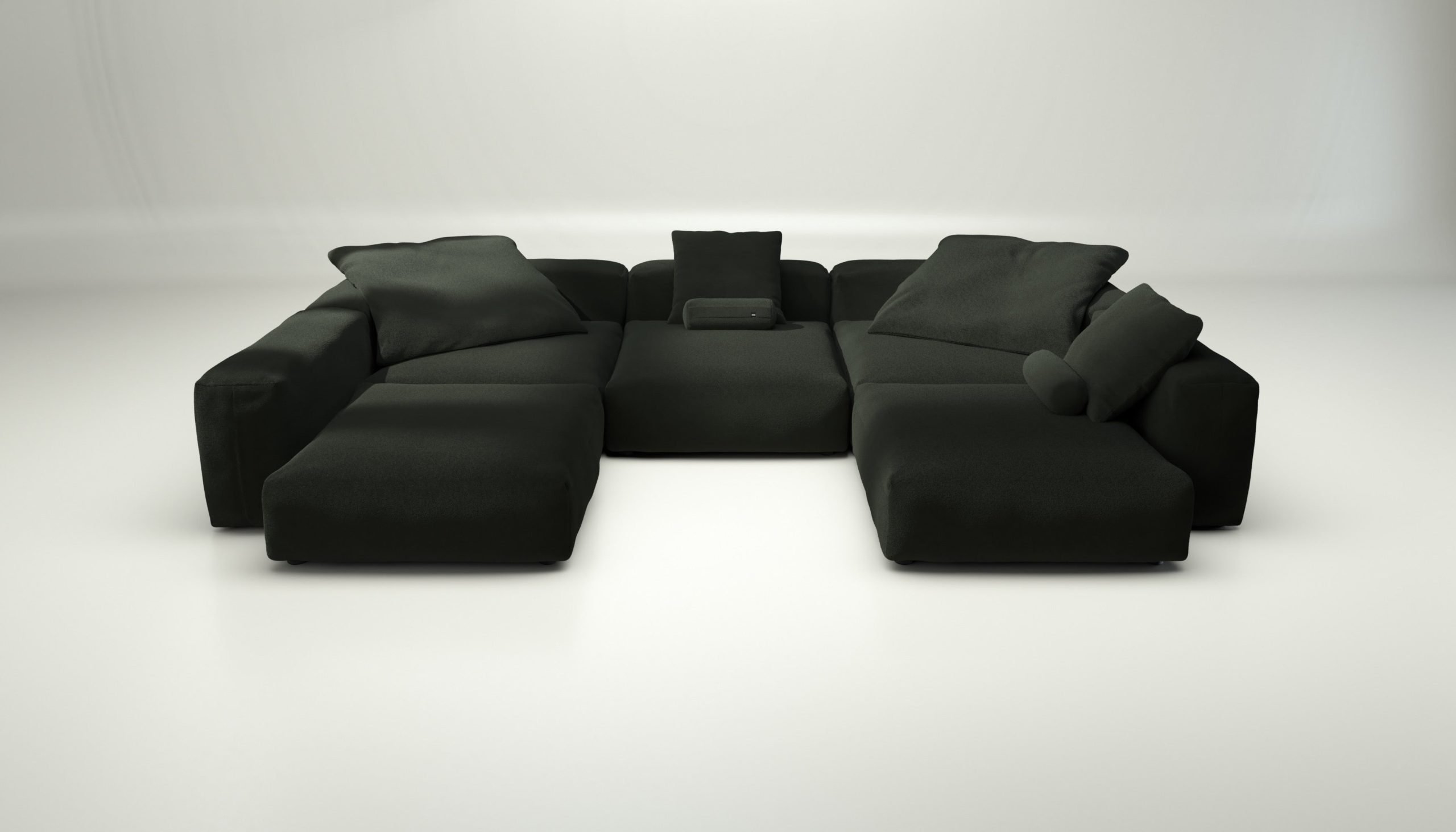 vetsak | Sofa Set 06 - loop loop - mousse | Modular Sofa | 6.5 Seater | Big Sofa | U-Shape | Corner Sofa