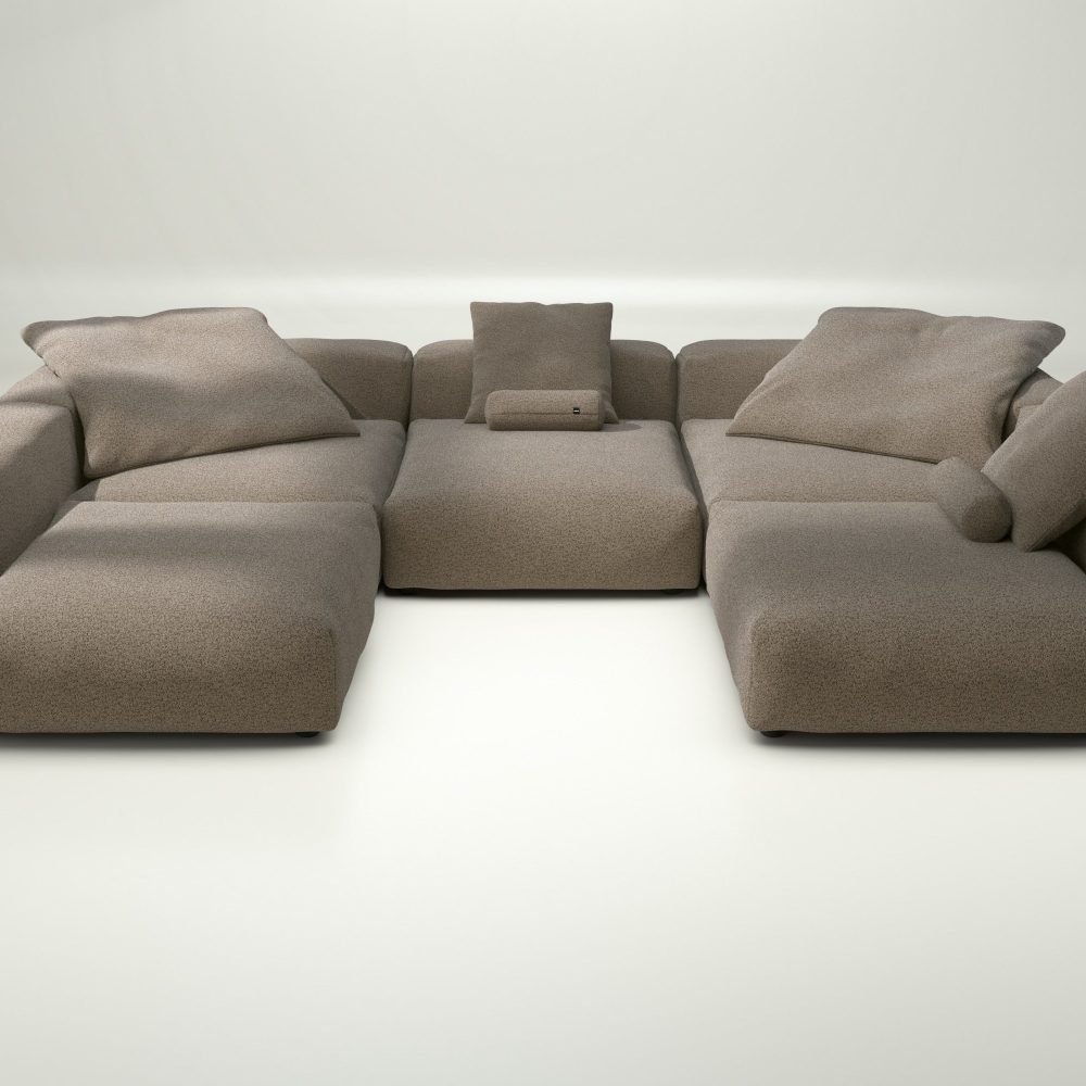 vetsak | Sofa Set 06 - loop loop - taupe | Modular Sofa | 6.5 Seater | Big Sofa | U-Shape | Corner Sofa