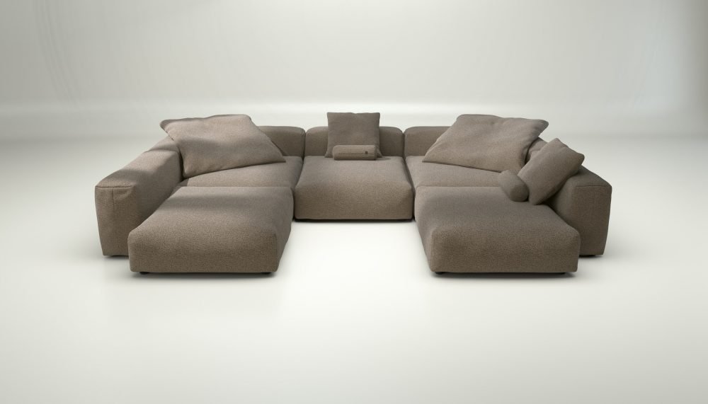 vetsak | Sofa Set 06 - loop loop - taupe | Modular Sofa | 6.5 Seater | Big Sofa | U-Shape | Corner Sofa