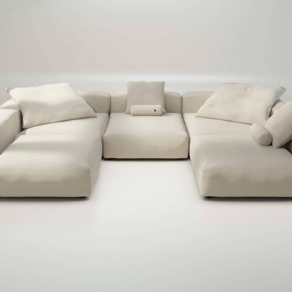 vetsak | Sofa Set 06 - pique - beige | Modular Sofa | 6.5 Seater | Big Sofa | U-Shape | Corner Sofa